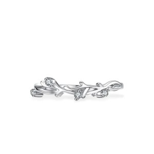Anillo de compromiso en plata con moissanita - anillo para boda en plata Anillo de compromiso en plata con moissanita - anillo para boda en plata